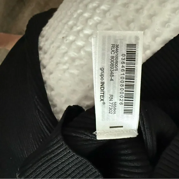 Zara Black Ribbed Sweater Crop Top - Picture 6 of 6